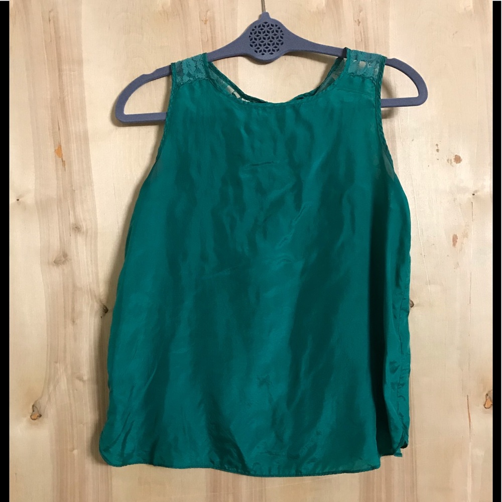 Zara Emerald Green Lace Top Size Small